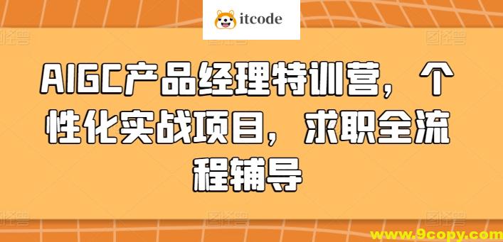 AIGC产品经理特训营，个性化实战项目，求职全流程辅导
