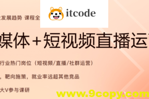 2024年11月版黑马新媒体+短视频直播课程