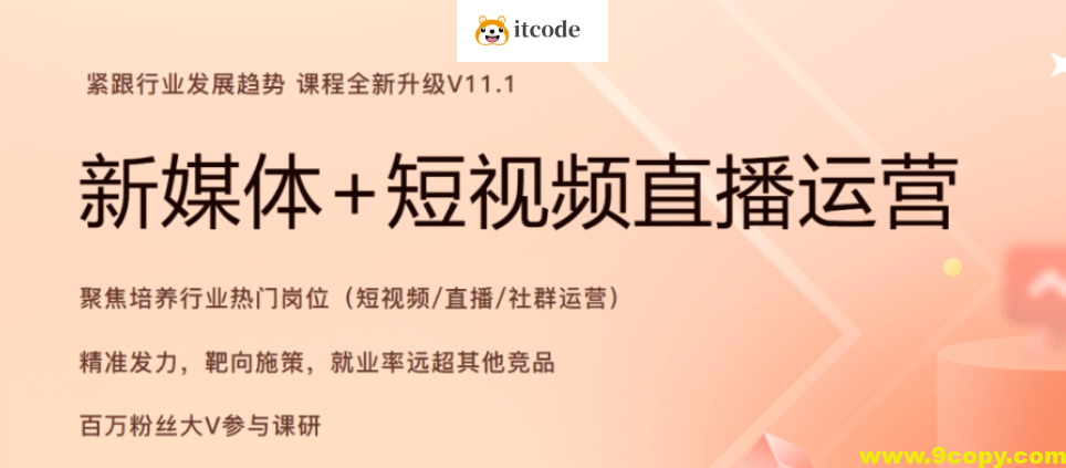 2024年11月版黑马新媒体+短视频直播课程