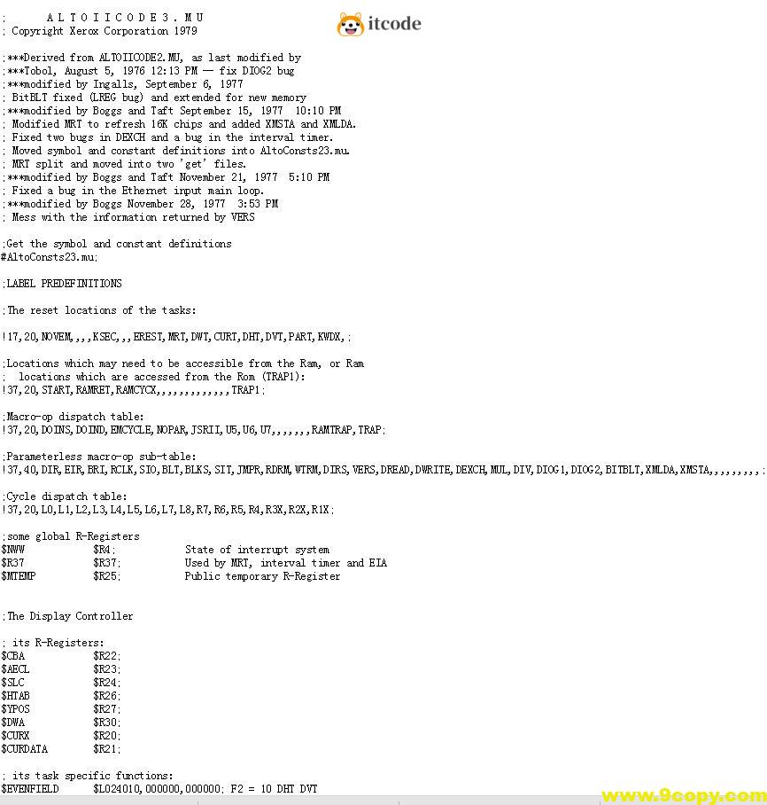 70年代第一台电脑源代码