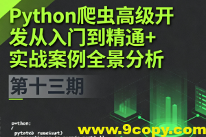 Python爬虫高级开发从入门到精通+实战案例全景分析(第十三期)