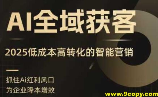 AI全域获客实训营,2025低成本高转化的智能营销,精准找客,高效营销