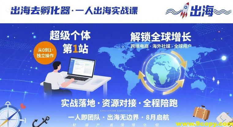 出海去孵化器，一人出海实战课，超级个体第1站，解锁全球增长