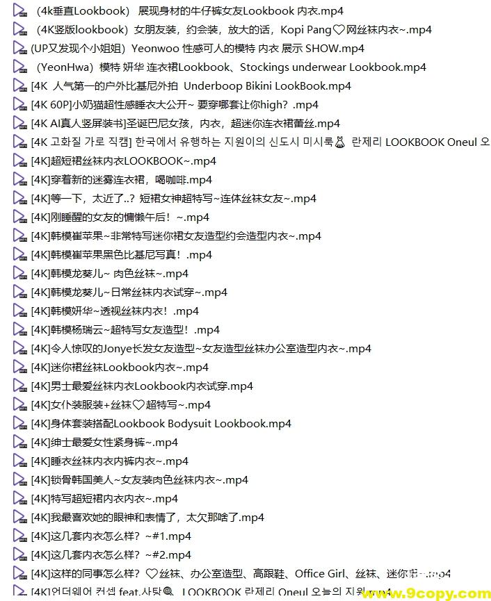 韩国美女内衣丝袜换衣视频4K合集 28.5G